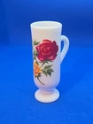 Vintage Avon Milk Glass Demitasse Cup Espresso Mug Rose Vase Red Yellow Pedastal
