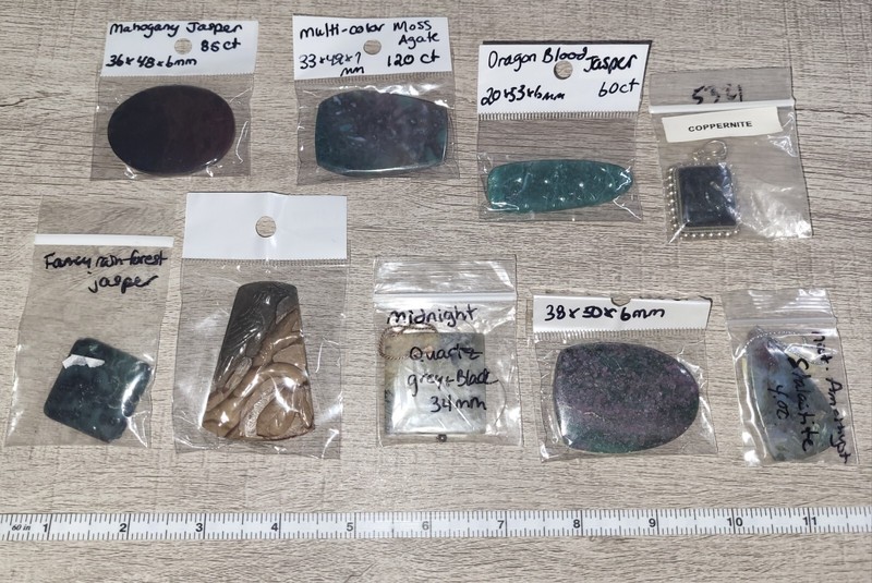 Loose Quartz Jasper Agate Pendant Beads Lot of 9 Drilled Gemstones for Jewelry