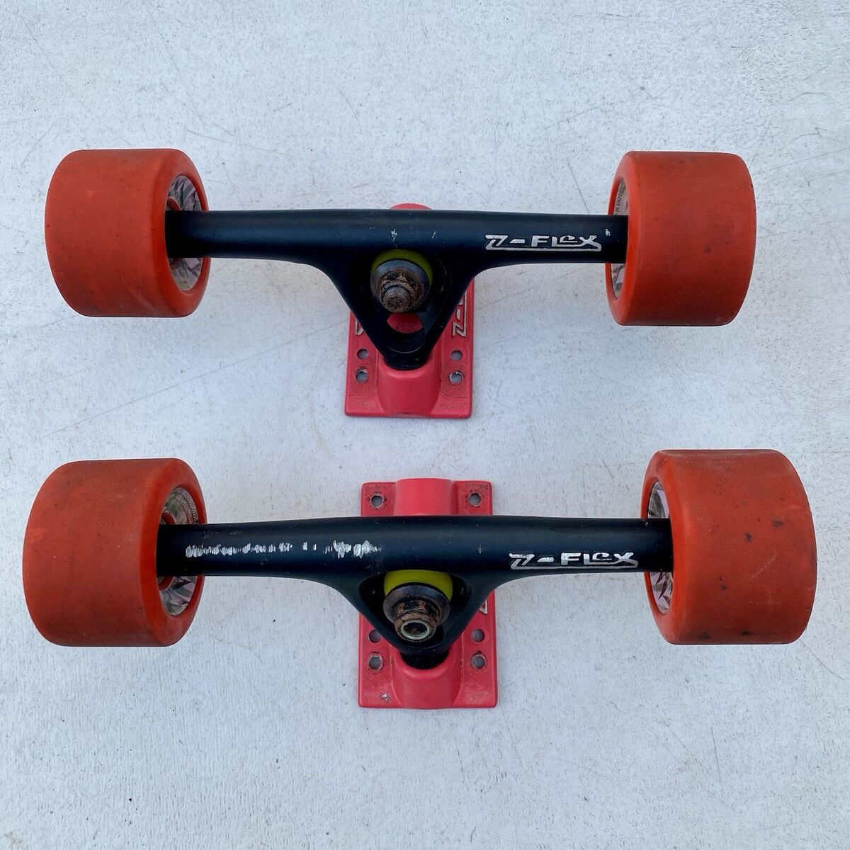 Z-Flex 180mm Black/Hot Pink Longboard Trucks w/ Wheels (PAIR