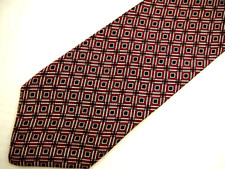 Brooks Brothers Makers Mens Necktie Tie Red Navy Blue Geometric USA Made Silk 58