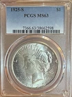 1925-S PCGS MS63 Peace Silver Dollar