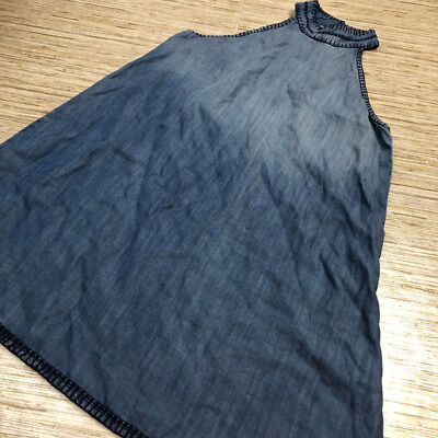 1396 Cloth & Stone stitch edge faded denim mini dress DENIM BLUE sz S | eBay
