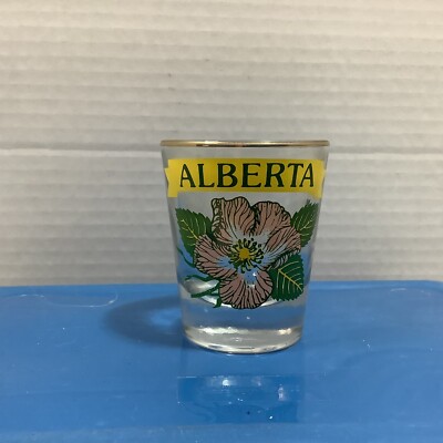 Alberta Canada Flower Shot Glass, COMBINED SHIPPING (SEE STORE)