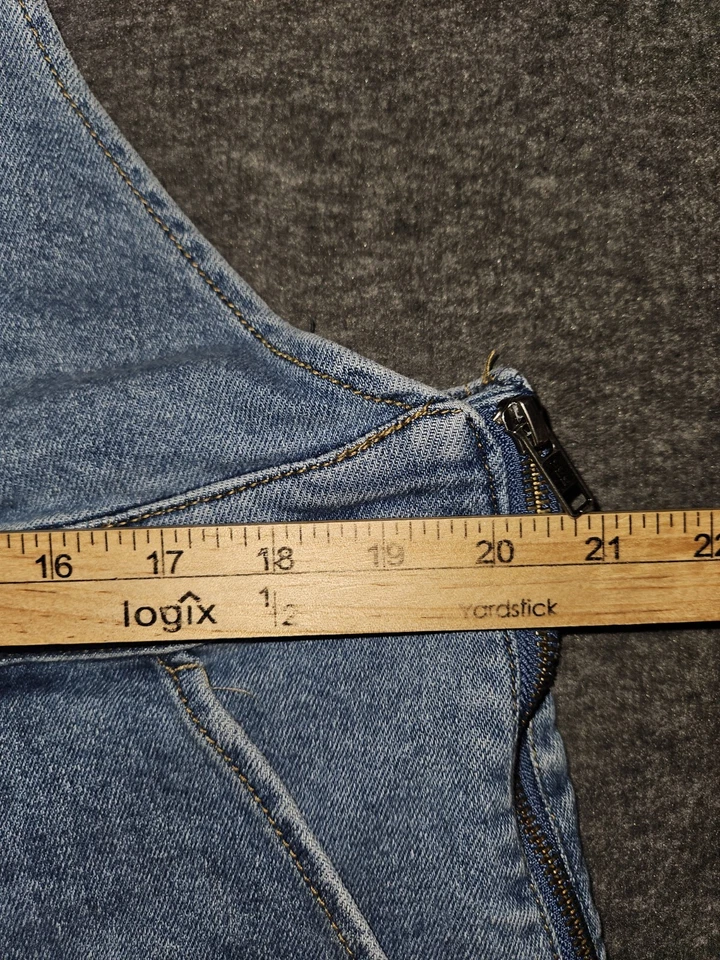 Pantalones Cortos Para Mujer Ava & Viv 18W Denim Corte Elastizados Deshilachados Hipster Preppy Foto 3 de 4