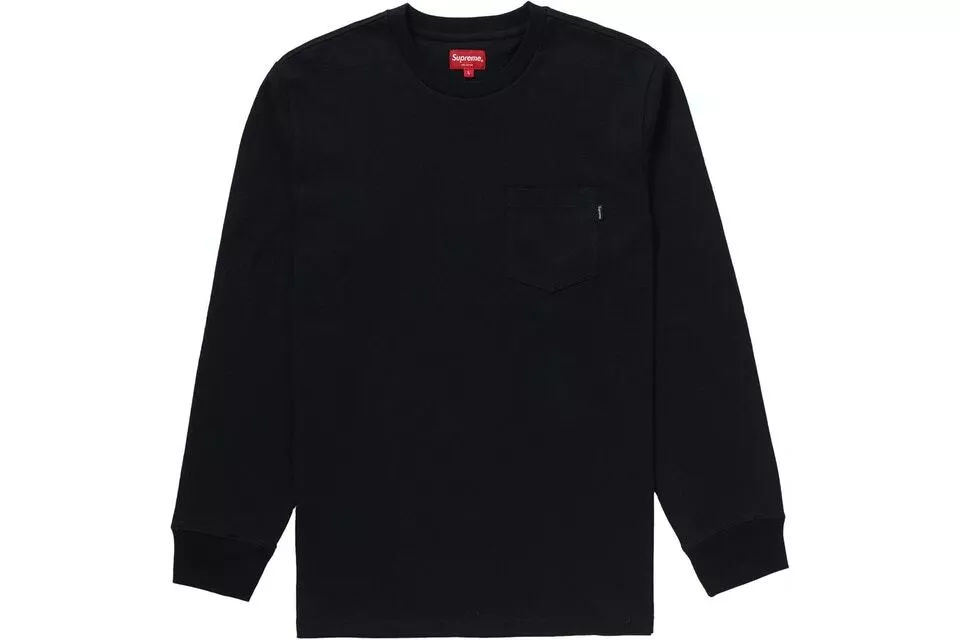 Supreme Long Sleeve Pocket Tee Black White F/W 13