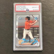 2019 Bowman #BDC-4 Grant McCray Signed Card PSA Slabbed Auto 10 Giants