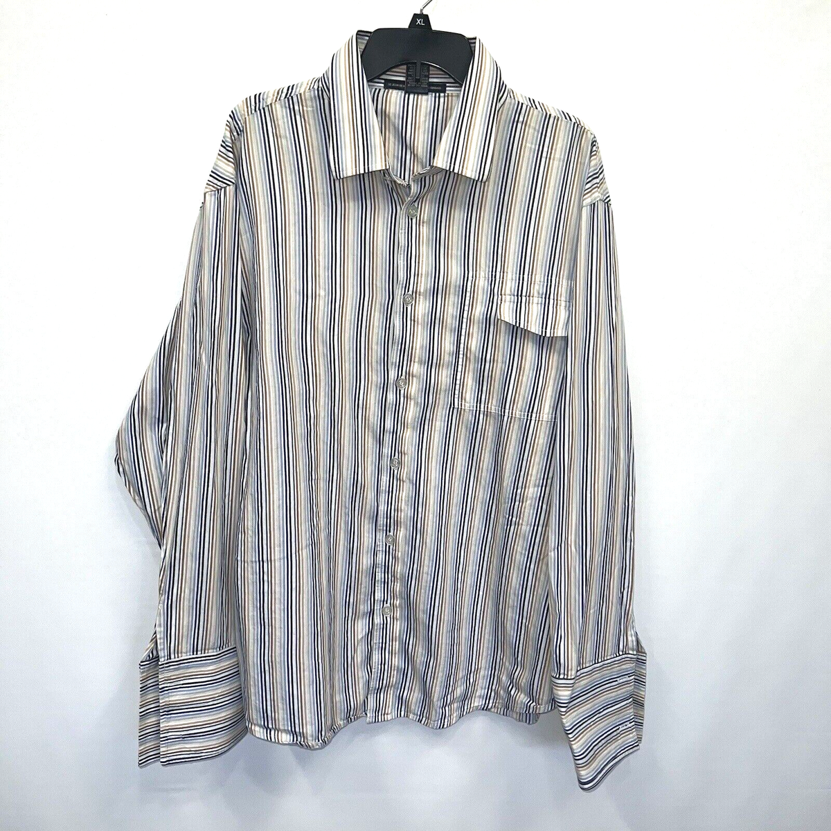 Francois Girbaud Shirt Mens XXL Multicolor Long Sleeve 100% Cotton