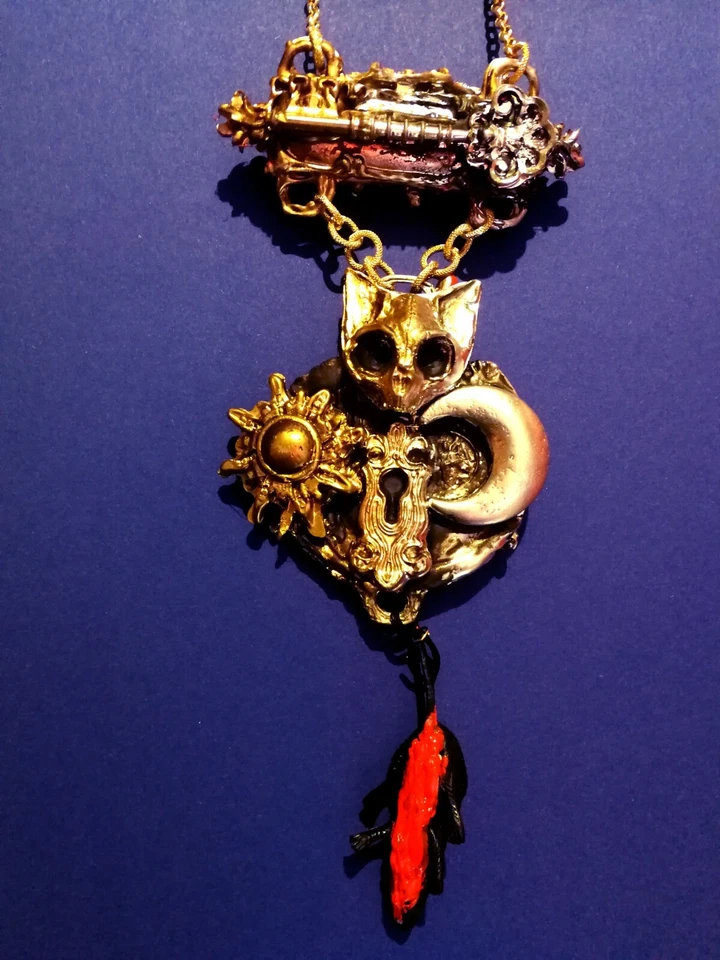 Joyería Gótica Oscura Punk Grueso Collar Amuleto Colgante Moloch Dios Magia Negra Foto 4 de 4