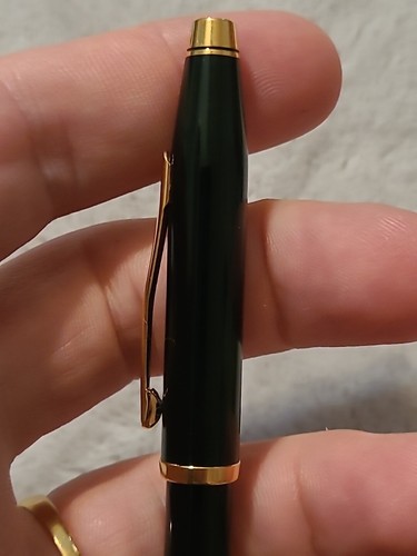 CROSS CENTURY II BLACK LACQUER BALLPOINT PEN W/GOLD PLATED ACCENTS - Picture 10 of 16
