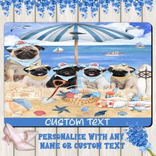 Pug Dog Floor Mat Personalized Pet Door Mat Valentine Day NWT