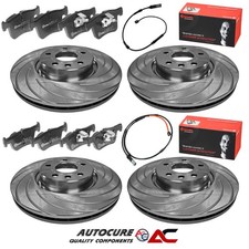 PARA BMW SERIE 3 320D (E90) DISCOS DE FRENO RANURADOS DELANTEROS Y TRASEROS + JUEGO PASTILLAS BREMBO