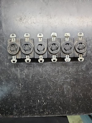 LOT 6 HUBBELL  20A 125V TWIST-LOCK RECEPTACLE 3P 4W Rare Vintage
