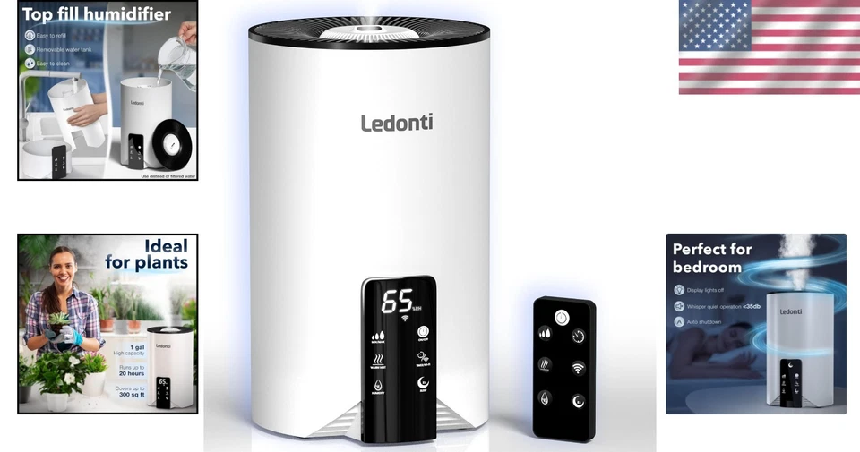 Ultrasonic 4L Humidifier – App-Controlled with Aromatherapy for Home & Office - Image 2 of 4