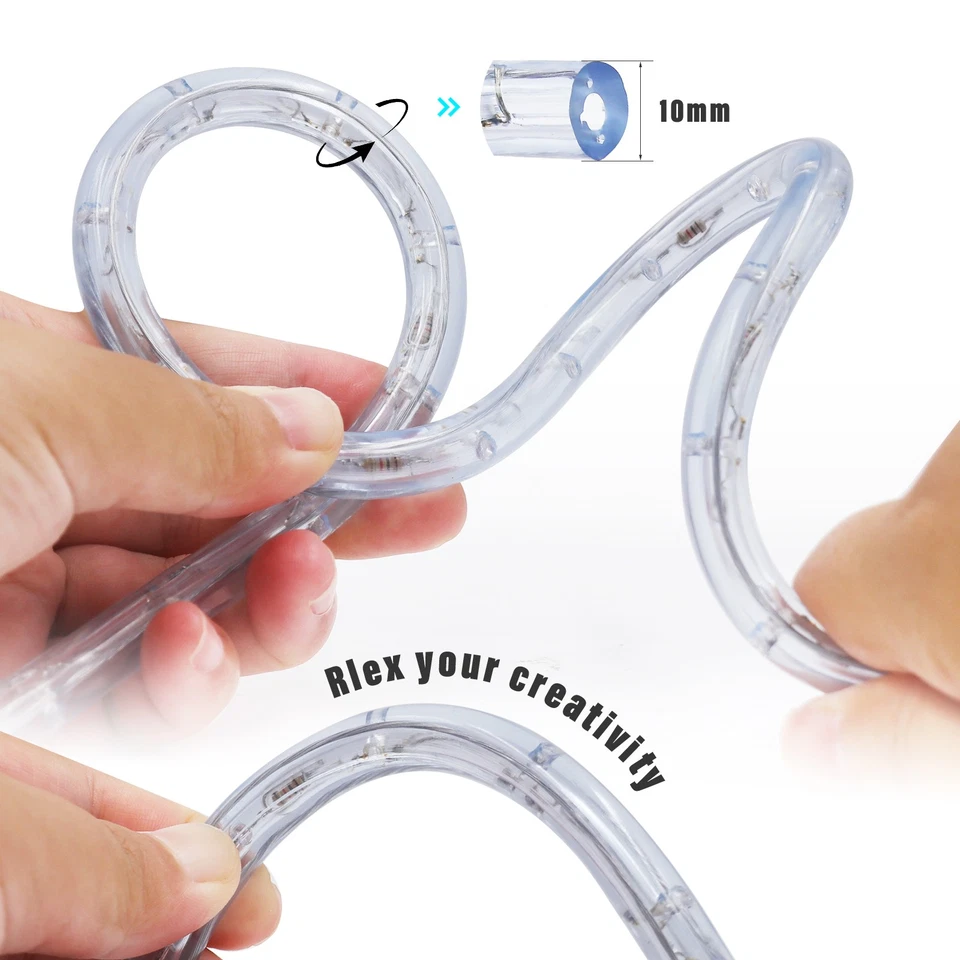 220V LED Rope Tube Lights Flexible Waterproof Garden Party Xmas In/Outdoor Decor - Image 3 of 4