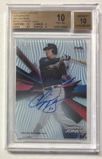 2015 Topps High Tek - Autographs Chipper Jones #HT-CJ  Sky Rainbow /15 BGS 10/10