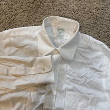 Brooks Brothers Shirt Mens 15.5 36/37 White Milano Non-Iron Supima Stretch