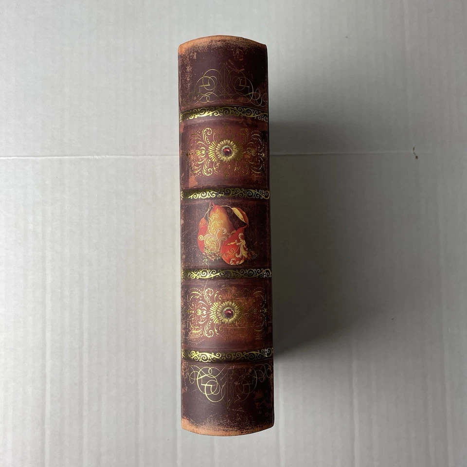 Punch Studio Christmas Pears Faux Book Decorative Box 8.5” x 6.5" x 2" - Image 2 of 4