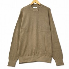 Plus One Crew Neck Cotton Knit Sweater L Beige Men'S