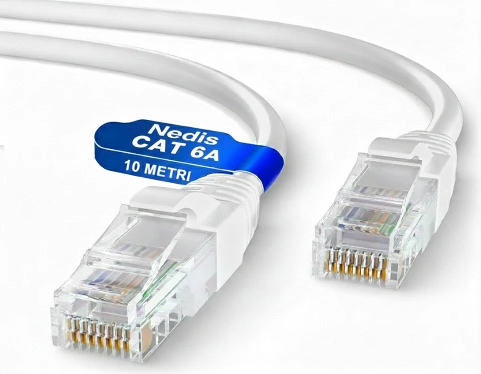 CAVO DI RETE ETHERNET 10 METRI 10 MT LAN PLUG RJ45 UTP CAT6A LAN ROUTER NEDIS IT