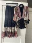 Violet Kay Embroidered 2pc Skirt(S) Jacket (L)Outfit Black Lace Whimsy Fairycore