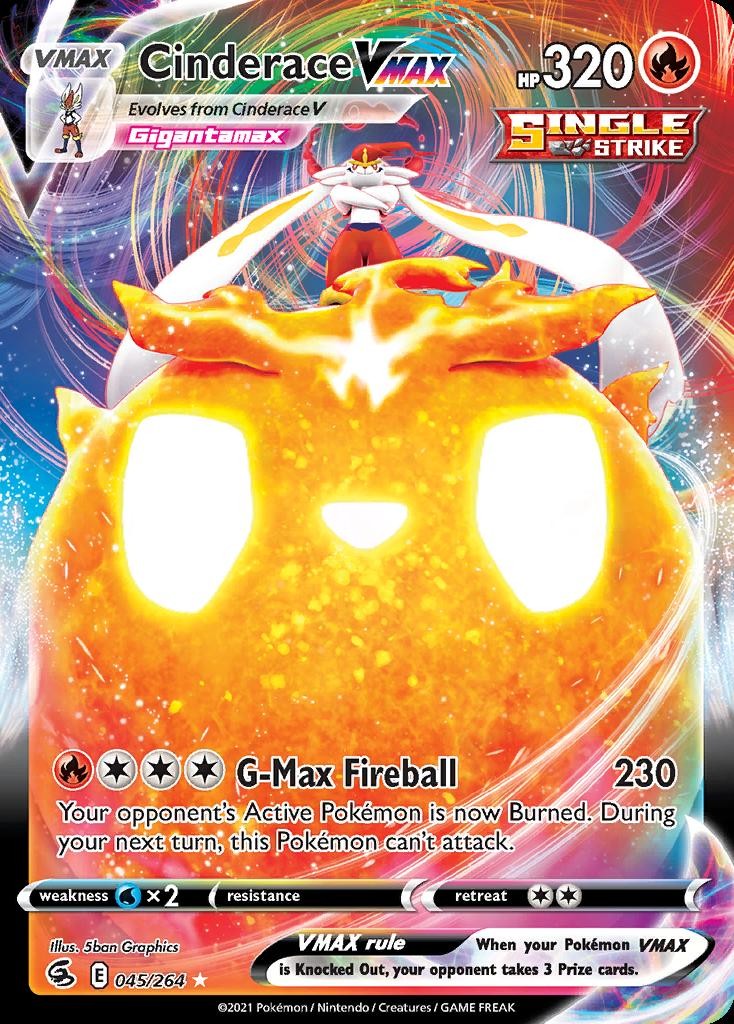Pokemon Cinderace VMAX (45/319) Fusion Strike NM HOLO