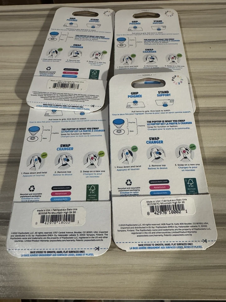 PopSocket PopGrip Lot Of 2 Black & 2 Mountain High - Image 2 of 2