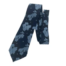 Blue floral 100% silk tie Kai Long