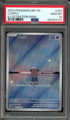 Pokemon TCG Scarlet Violet Obsidian Flames #202 Cleffa Illustration Rare PSA 10