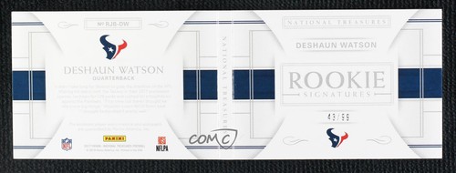 2017 Panini National Treasures 43/99 Deshaun Watson #RJB-DW Auto RC 6fs - Picture 2 of 3