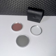Vtg 3pc DIGITAL Camera Lens Filter Kit 52mm UV-FLD-PL with Case - Japan - EUC