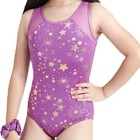 JUSTICE Girl's size XS(5/6) LEOTARD Celestial Foil Purple/Gold ~ New with Tags — photo 1