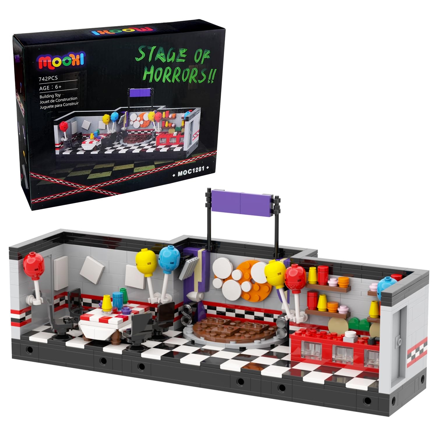 MOOXI-MOC FNAF Building Set, 745pcs Kids Creative Halloween Blocks Toys