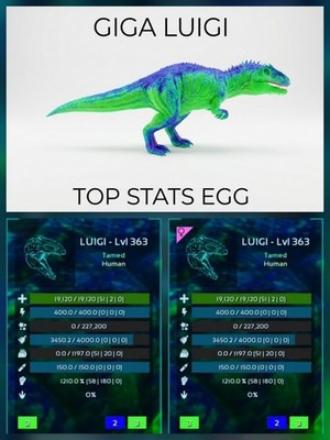 Giga Top Stats - EGG PAIR -  Ark Survival Ascended Official PVE PC/XBOX/PS5
