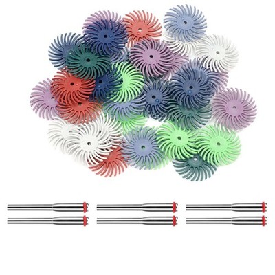 48PCS 80-2500# Diamond Radial Bristle Disc for DIY Craft Wood Carving Polishing