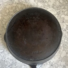 Vtg Wagner Ware Sidney O #8 Cast Iron 1058N Skillet w/Heat Ring