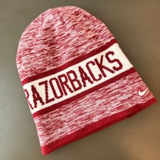 Nike Arkansas Razorbacks NCAA Knit Beanie Hat Red White NCAA