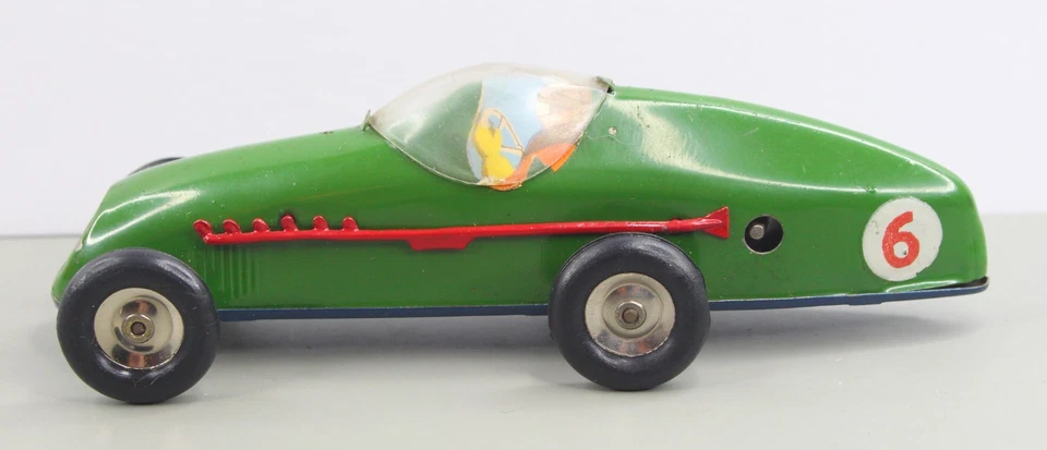 TRI-ANG MINIC RACER No.1 CLOCKWORK TINPLATE RACING CAR 13M GREEN VINTAGE 1950s - Image 4 of 4
