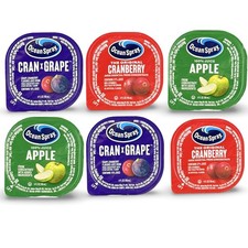 Ocean Spray Jugo de Frutas Tazas Individuales Paquete Variedad | Manzana, Grulla-Uva, Grulla