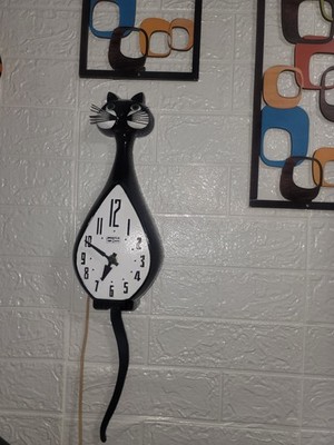 Rare Spartus Here Kitty Kitty Black Tuxedo Kitty. Fully Functional.
