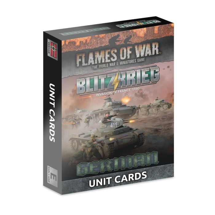 Blitzkrieg German Unit Cards - Early War - Flames of War - Brand New