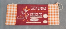 Vintage JACK SPRAT PIONEER Advertising PORK SAUSAGE Cloth BAG