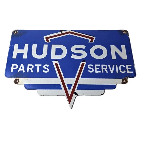 Vintage Hudson Automobiles Sign - Gas Service Station Pump Porcelain Sign