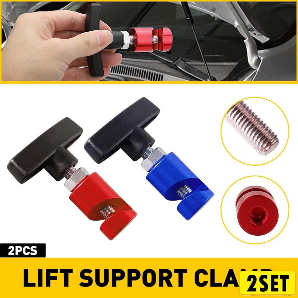 2X Herramienta de retención de tapón de puntal de amortiguador abrazadera de soporte de varilla de elevación de capó de motor Foto 2 de 4