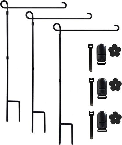 Garden Flag Holder Stand, Premium Yard Flag Holder Weather-Proof Metal Powder-Co - Picture 8 of 16