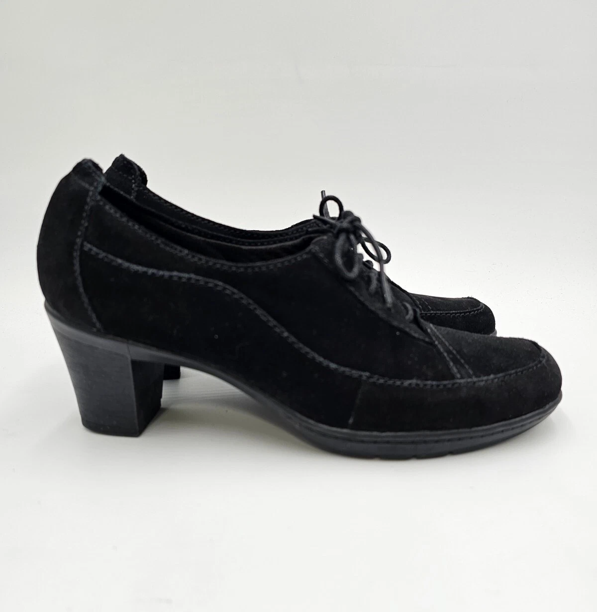 Scarpe stringate Clarks pieghevoli Honest Q pelle scamosciata nera donna taglia US 8 5 M
