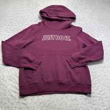 Nike Sportswear Hoodie Purple Fleece Just Do It Womens Size Small S