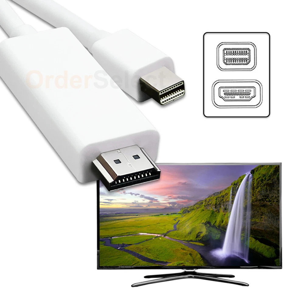 2X High Speed ThunderBolt Mini DisplayPort DP to HDMI Cable Adapter Male - Image 4 of 4