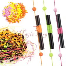 100pcs Floats Fishing Bobber Plastic Beads Stops Slip Line Stops Knots 3 Color