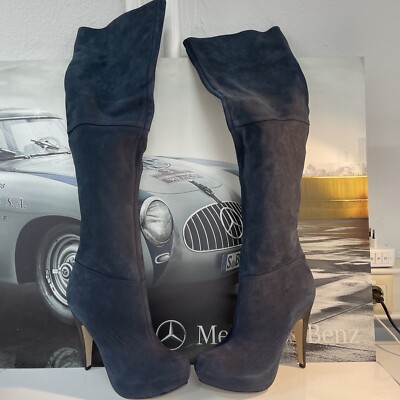 buffalo plateau Overknee Stiefel Wildleder Blau 41