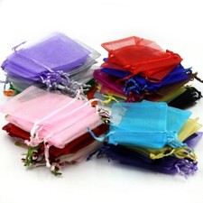 PreAsion 100pcs Mix Color Wedding Candy Packing Bags Organza 2.8x3.5inch